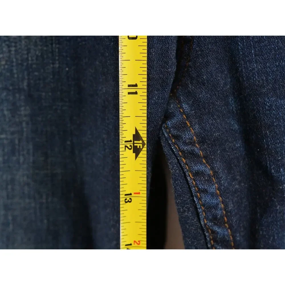 True Religion Ricky Relaxed Straight Jeans Mens 33x30 Flap Pocket Dark Wash Blue